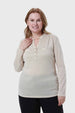 Polera Mujer Cuello Abotonado Beige