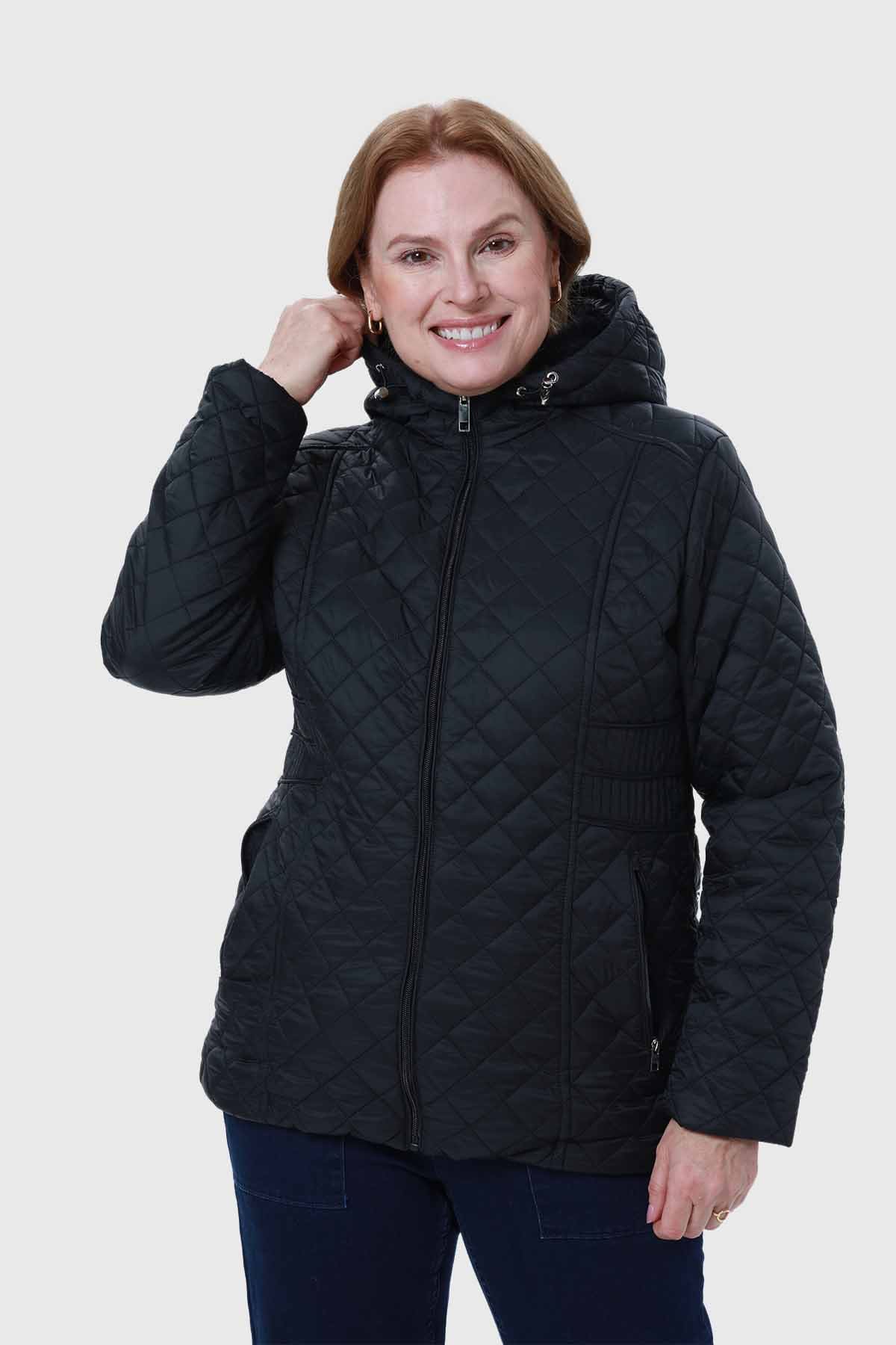 Parka Mujer Con Bolsillo Negro