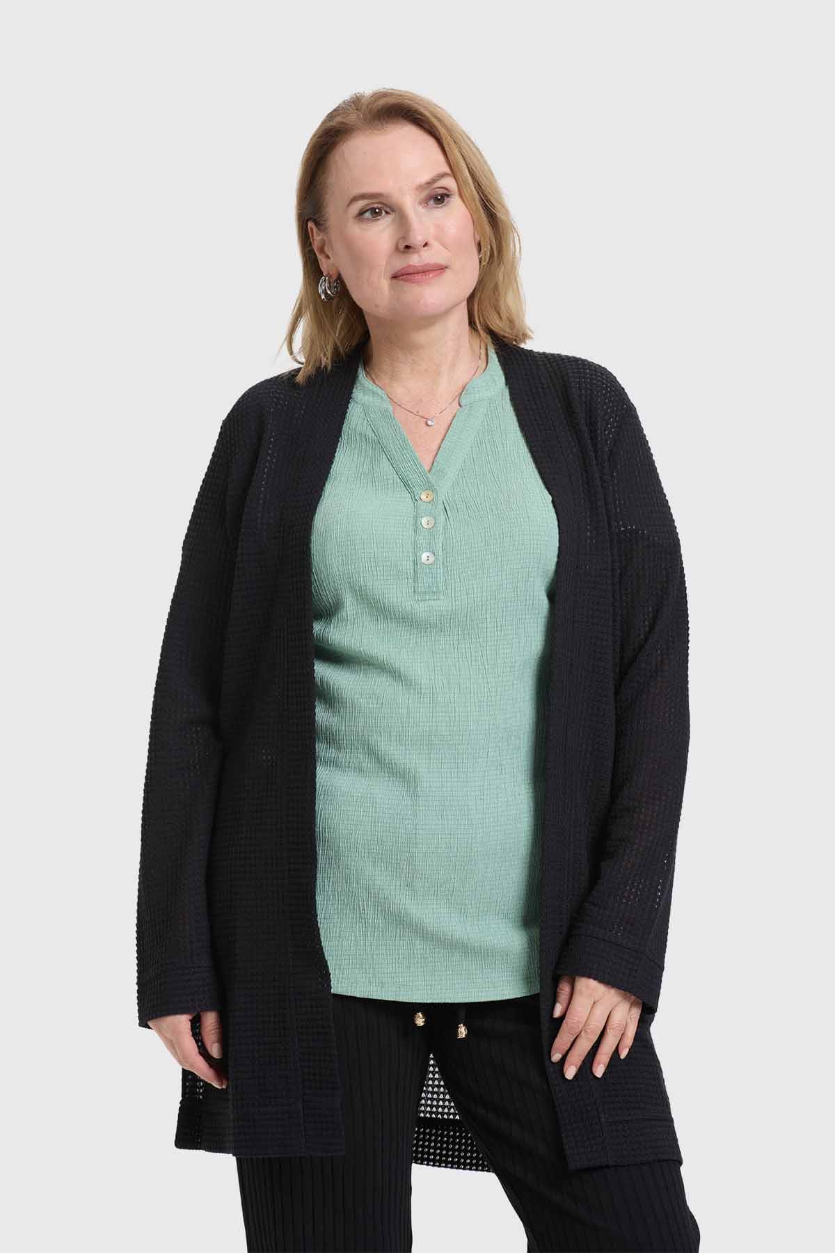 Polera Mujer Encaje Negro