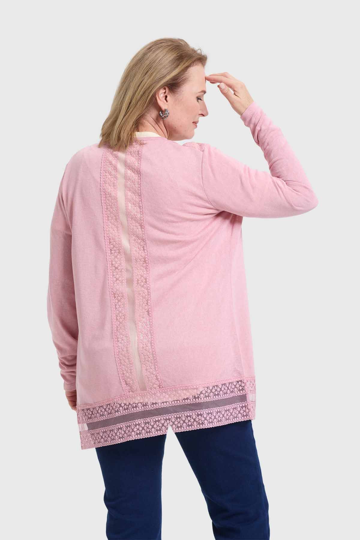 Polera Mujer Encaje Palo Rosa