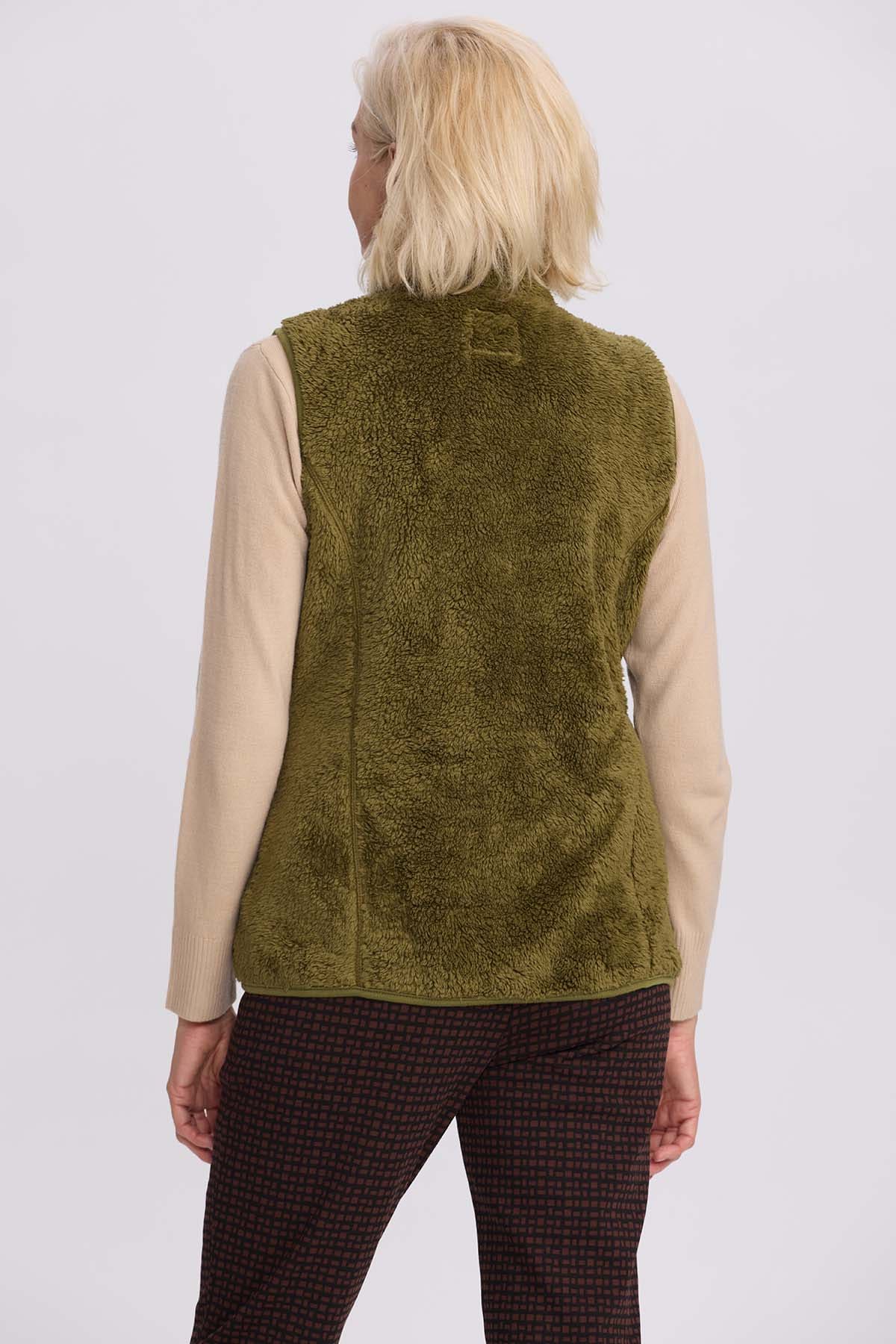 Polar Mujer Peludo Estilo Montgomery Verde