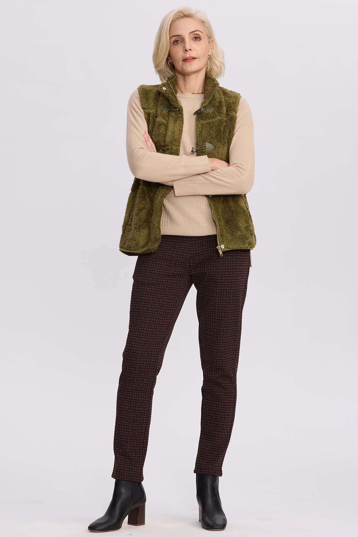 Polar Mujer Peludo Estilo Montgomery Verde