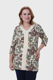 Polera Mujer Print Guinda