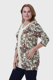 Polera Mujer Print Guinda