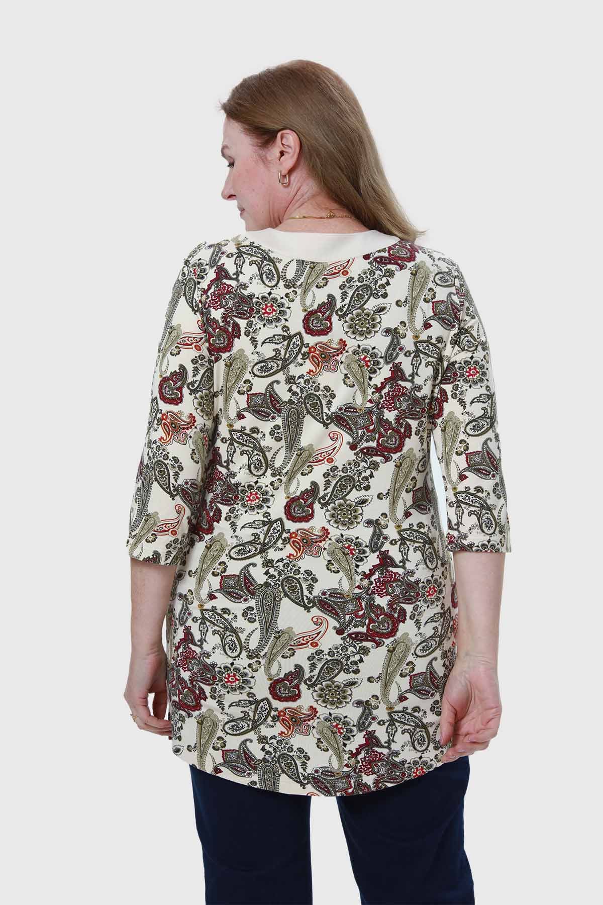 Polera Mujer Print Guinda