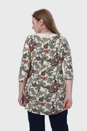 Polera Mujer Print Guinda