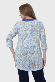 Polera Mujer Print Índigo