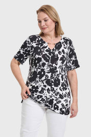 Polera Mujer Aplicación Print Negro