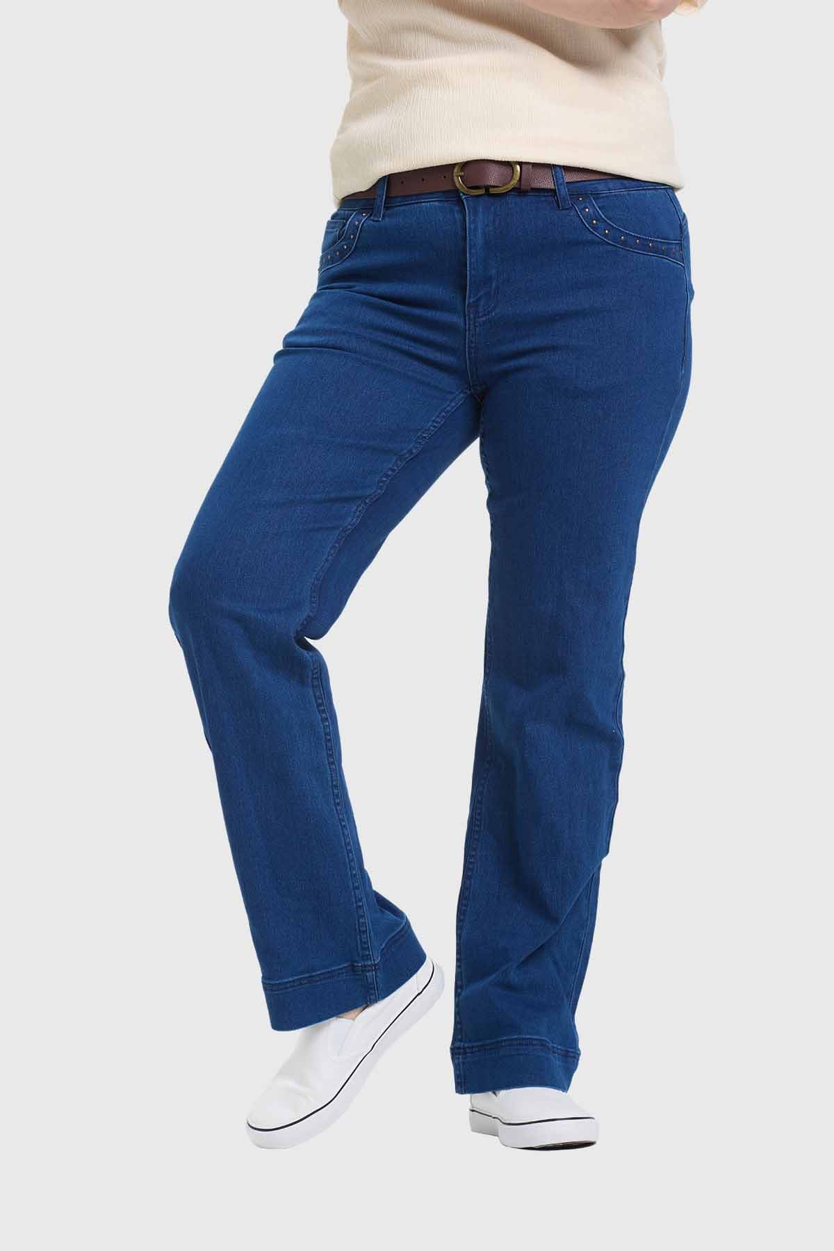 Jeans Mujer Recto Clásico Azul Azul / 46