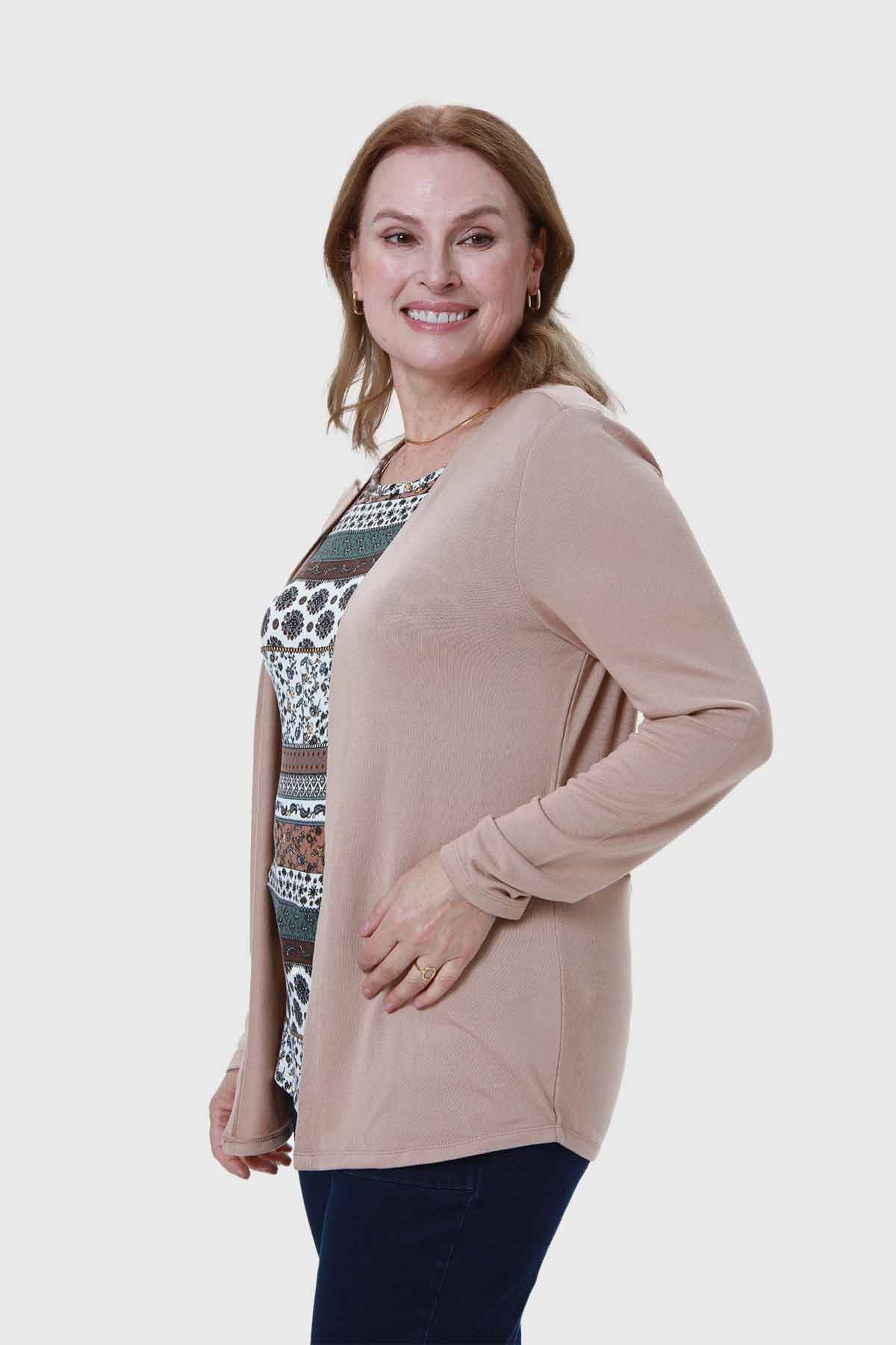 Sweater Mujer Estampado Beige