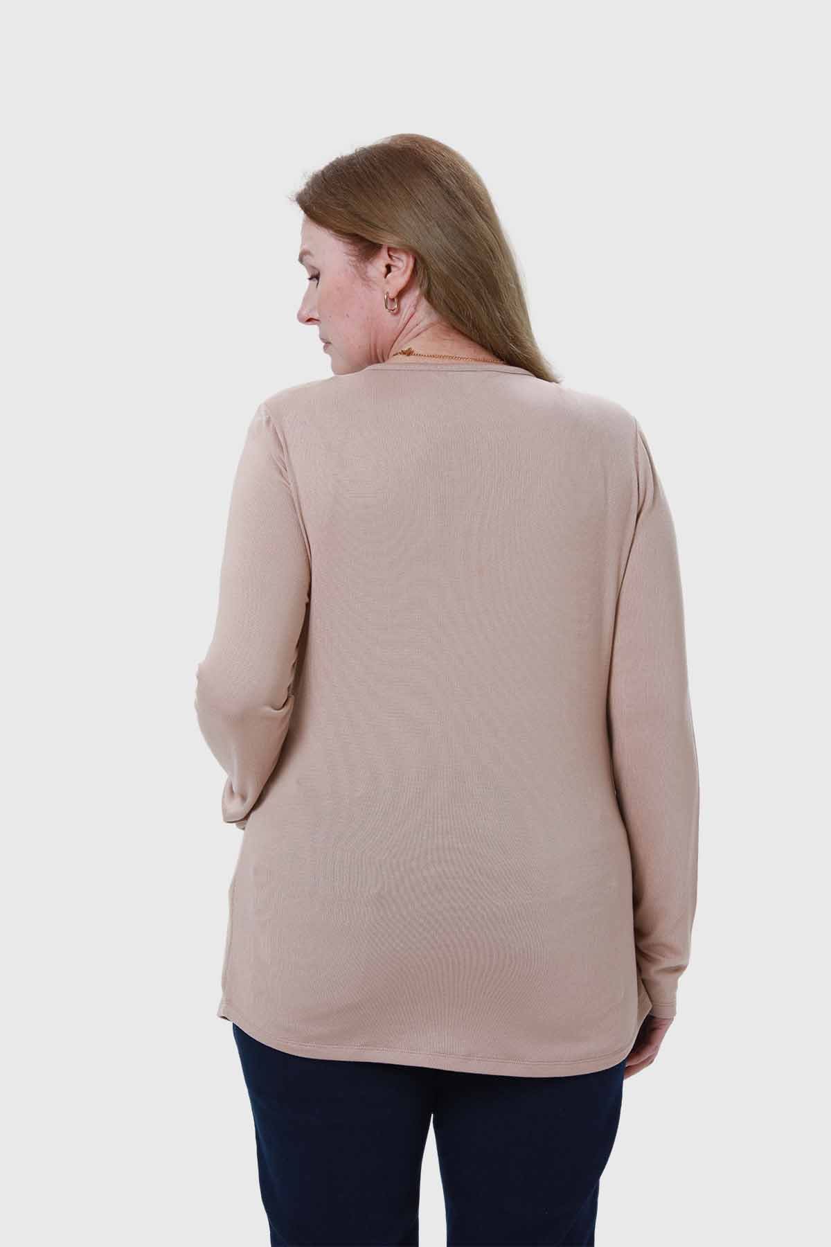 Sweater Mujer Estampado Beige