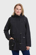 Chaqueta Mujer Con Gorro Negro