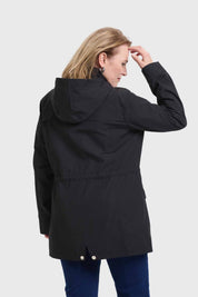 Chaqueta Mujer Con Gorro Negro
