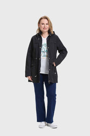Chaqueta Mujer Con Gorro Negro