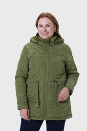 Parka Mujer Con Rombos Verde