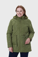 Parka Mujer Con Rombos Verde