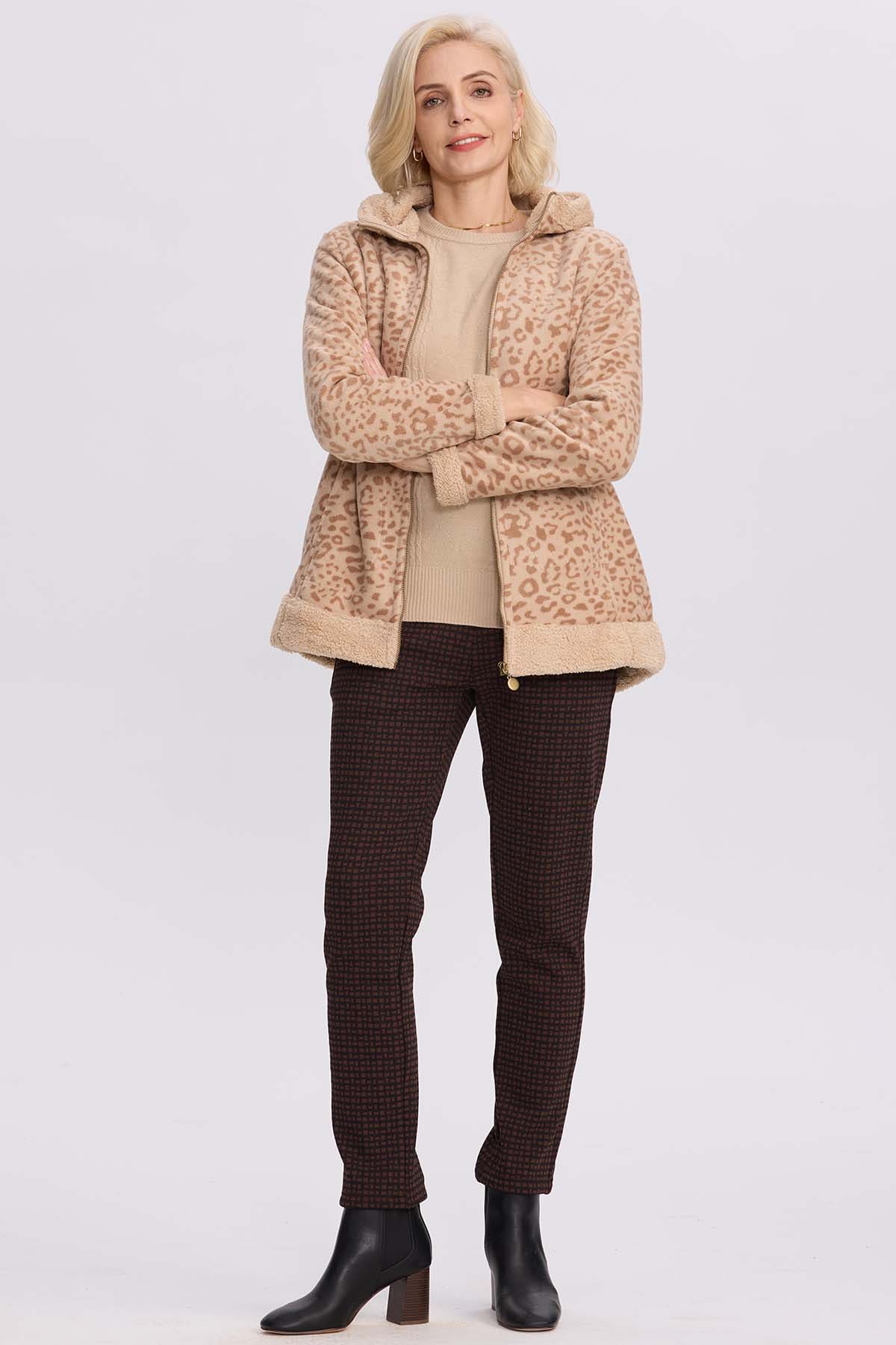 Polar Mujer Estampado Beige