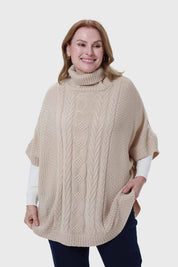 Sweater Mujer Poncho Beige