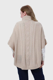 Sweater Mujer Poncho Beige