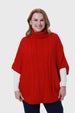 Sweater Mujer Poncho Rojo