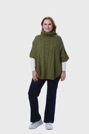 Sweater Mujer Poncho Verde
