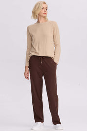Pantalón Buzo Mujer Detalle Strass Café