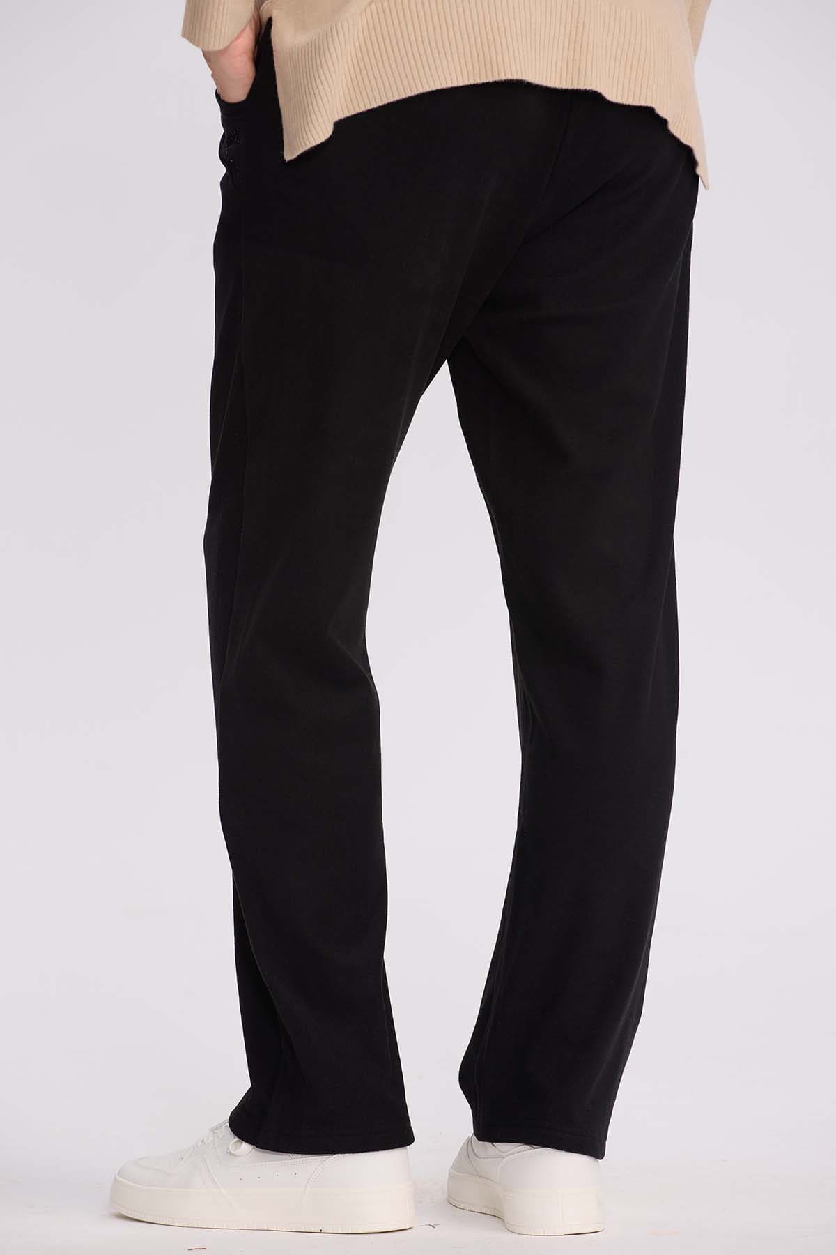 Pantalón Buzo Mujer Detalle Strass Negro