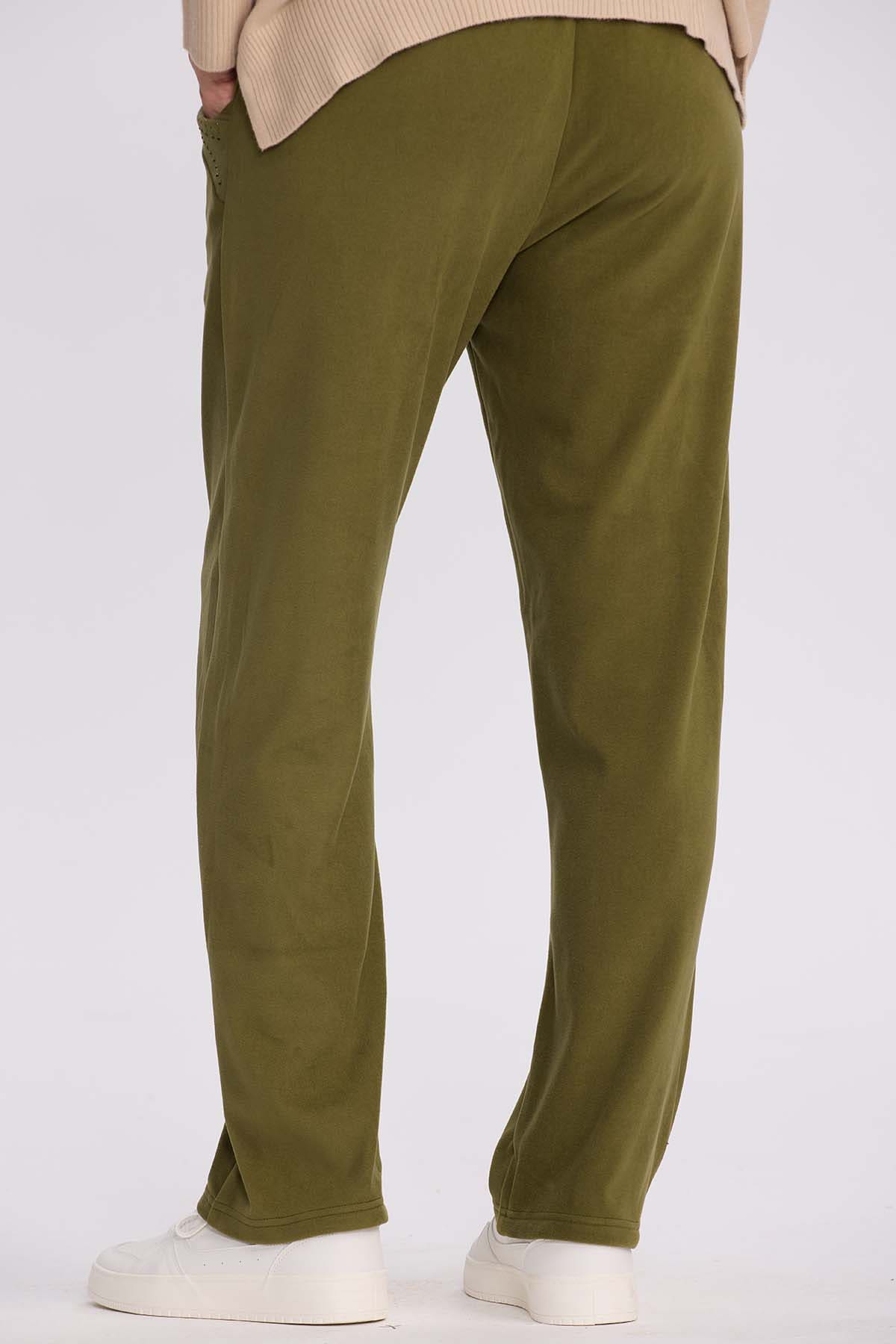 Pantalón Buzo Mujer Detalle Strass Verde
