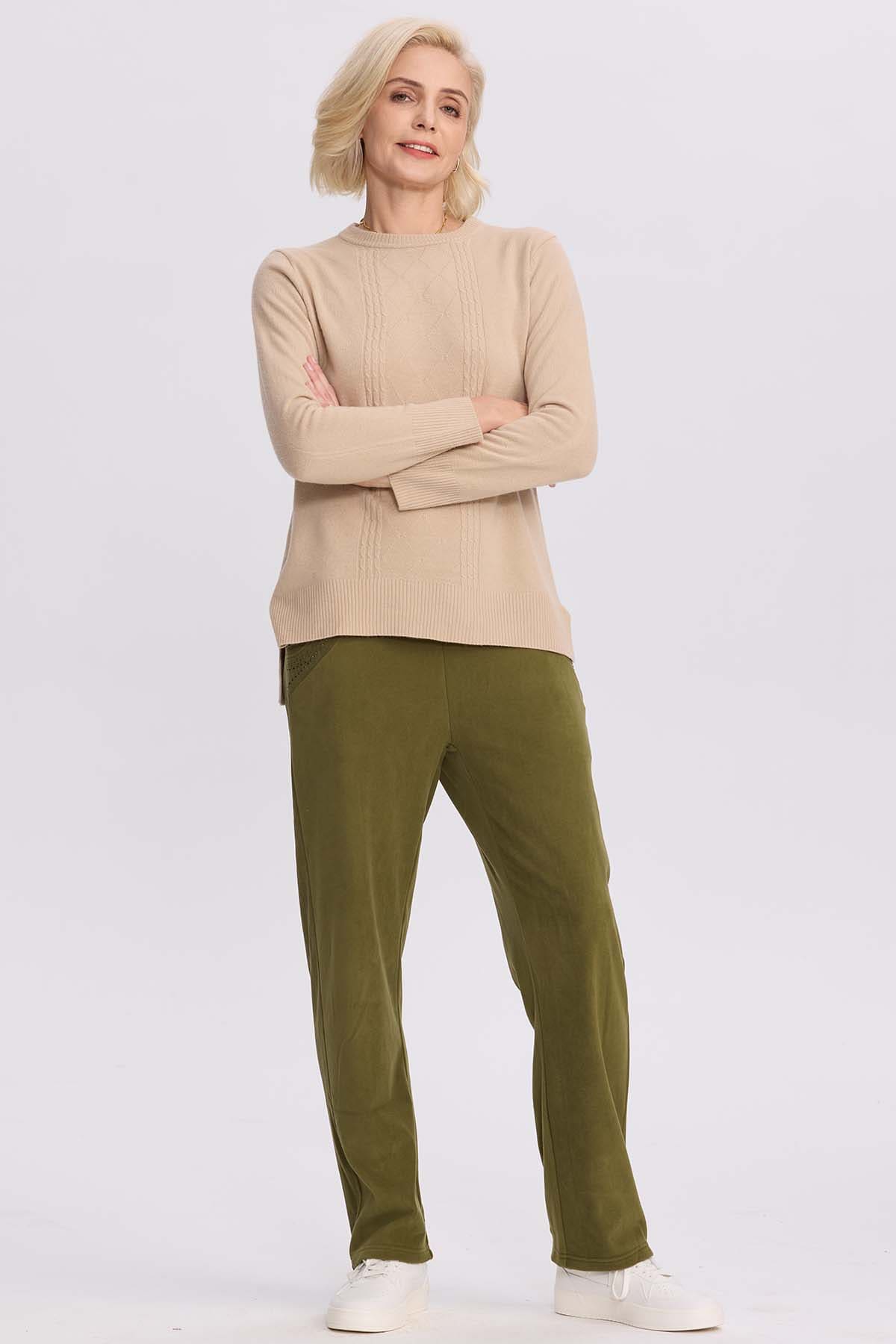Pantalón Buzo Mujer Detalle Strass Verde