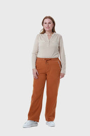 Pantalón Buzo Mujer Calce Recto Camel