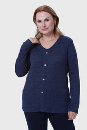 Polera Mujer Rib Azul