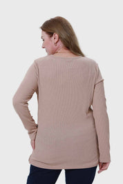 Polera Mujer Rib Beige