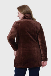 Polar Mujer Con Bolsillo Cafe Oscuro