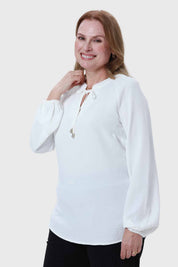 Blusa Mujer Con Plisado Crudo
