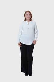 Blusa Mujer Con Plisado Crudo