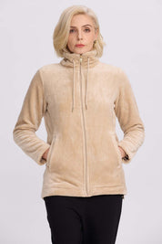 Polar Mujer Con Bilsillo Beige