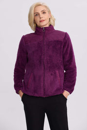 Polar Mujer Con Acolchado Y Cierre Morado