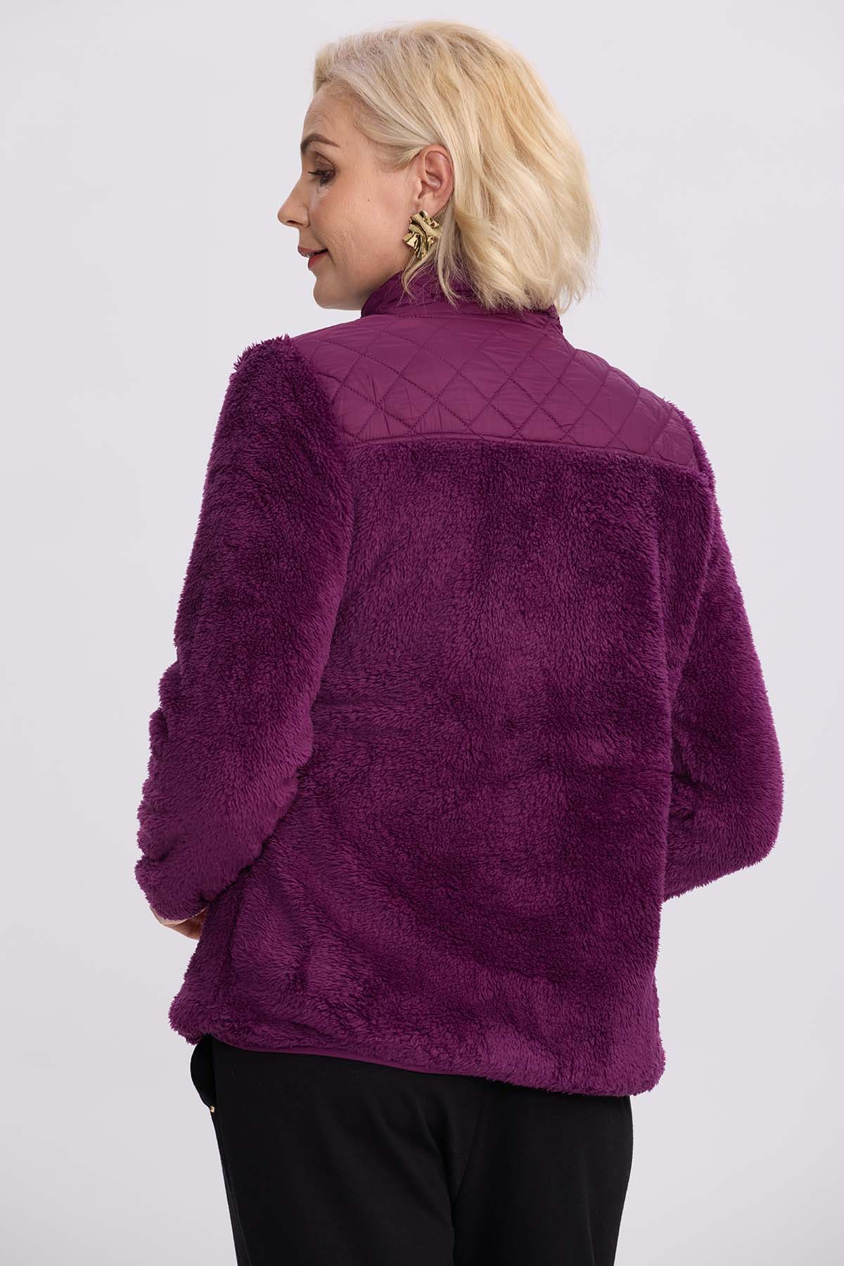 Polar Mujer Con Acolchado Y Cierre Morado