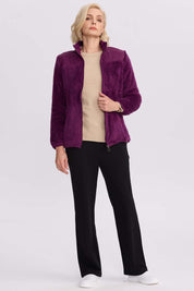 Polar Mujer Con Acolchado Y Cierre Morado