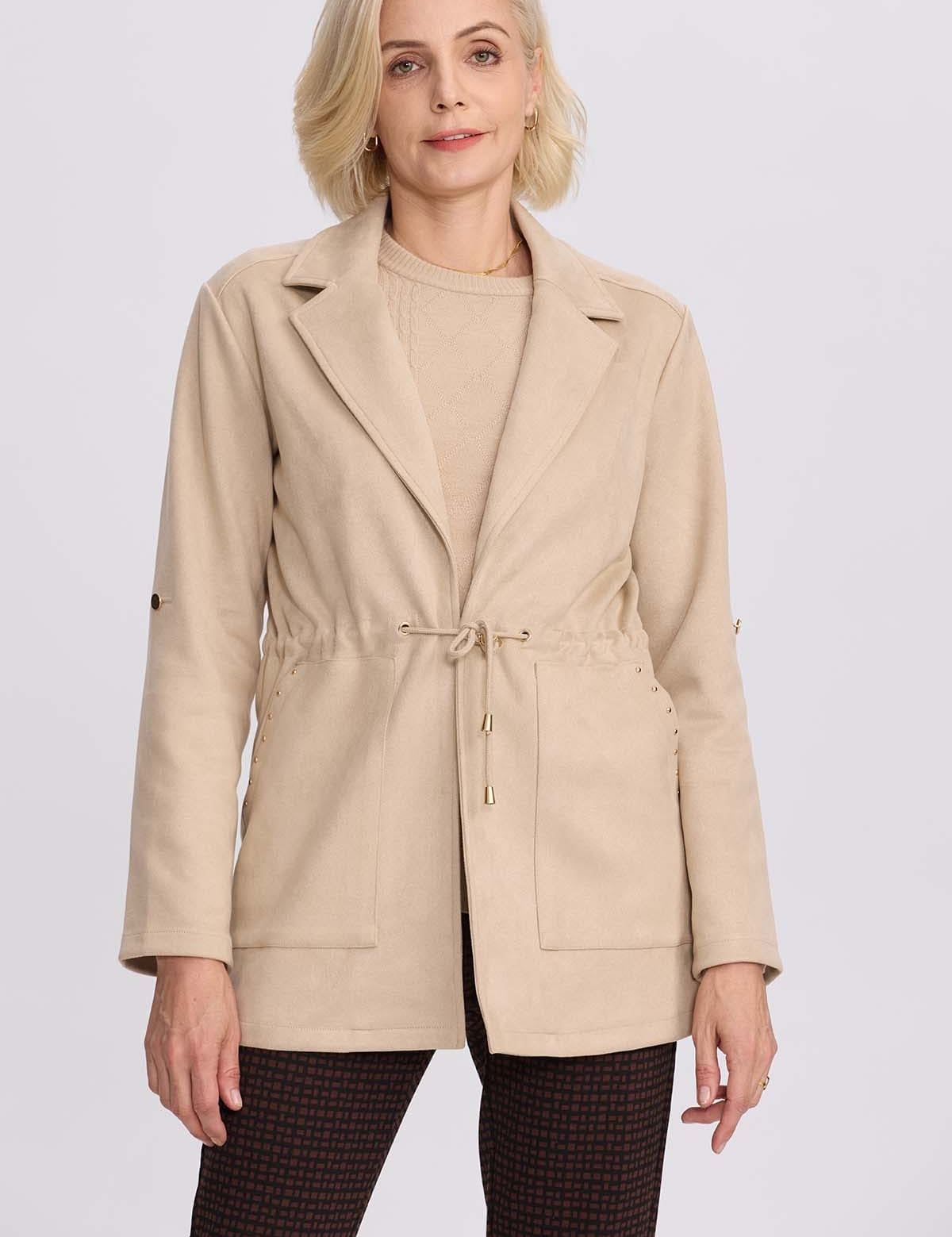Chaqueta Mujer Recogido Beige