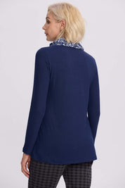 Sweater Mujer Con Pañuelo Azul