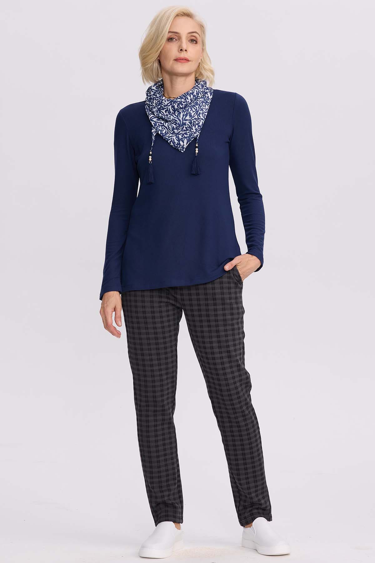 Sweater Mujer Con Pañuelo Azul