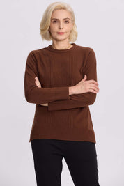 Sweater Mujer Cerrado Cafe Claro