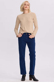 Jeans Mujer Calce Recto Tiro Alto Azul