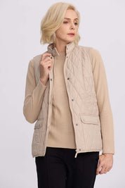 Parka Mujer Bolsillo Parche Beige