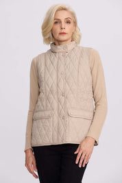 Parka Mujer Bolsillo Parche Beige