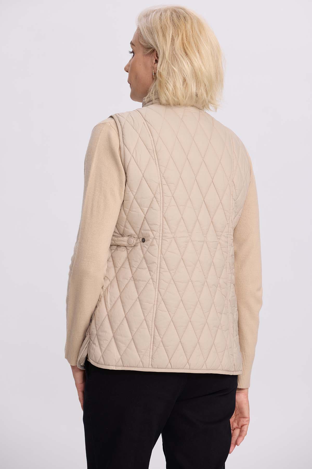 Parka Mujer Bolsillo Parche Beige