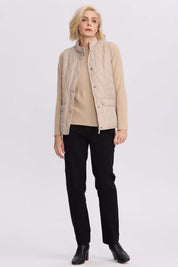 Parka Mujer Bolsillo Parche Beige