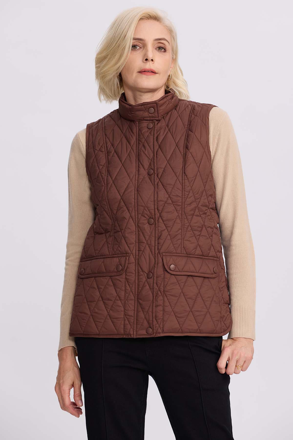 Parka Mujer Bolsillo Parche Cafe