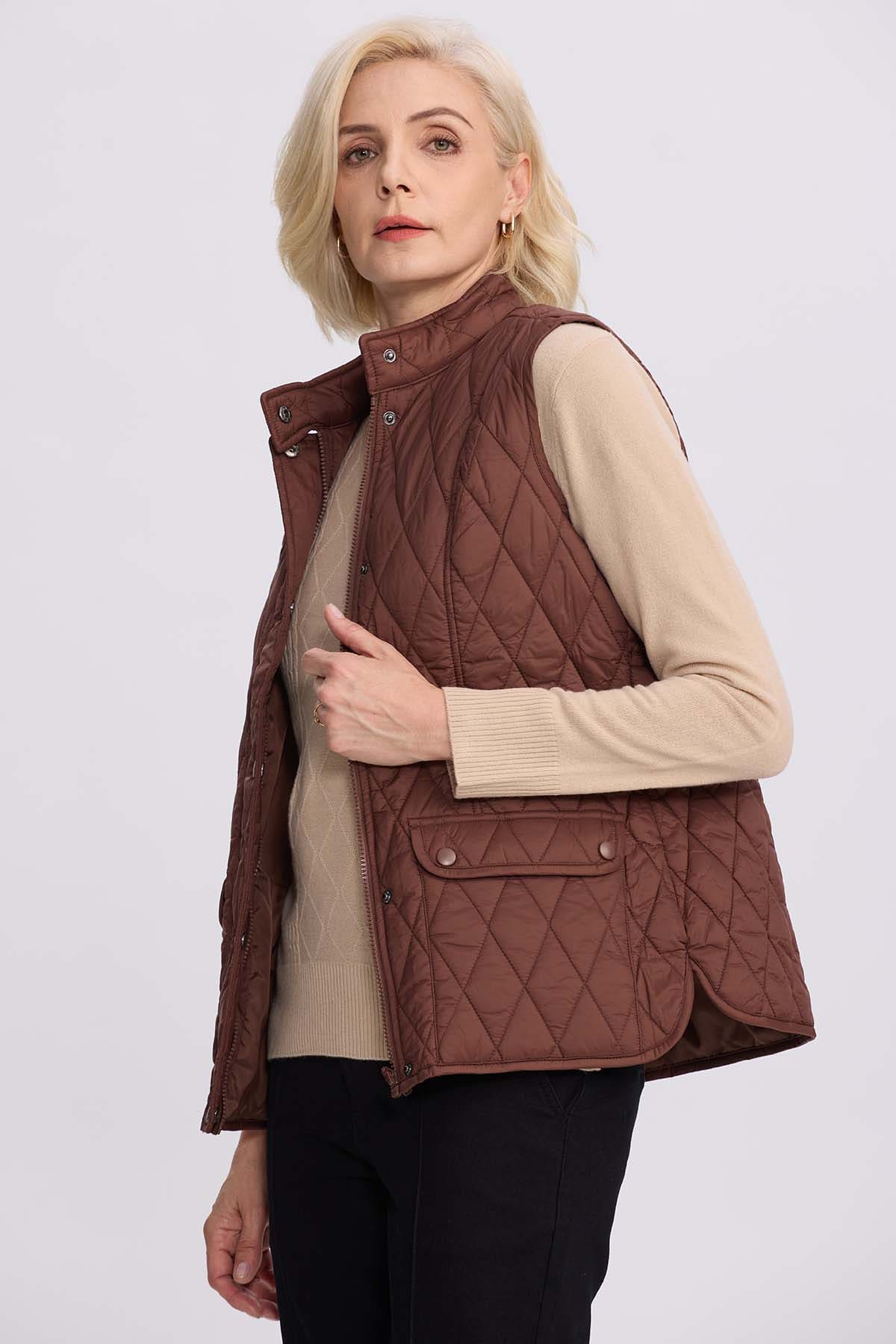 Parka Mujer Bolsillo Parche Cafe